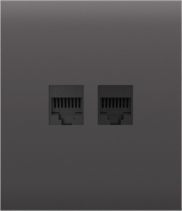 Передня панель для вбудованої інтернет-розетки Ajax CenterCover (LAN) Grey (126198.318.GR)