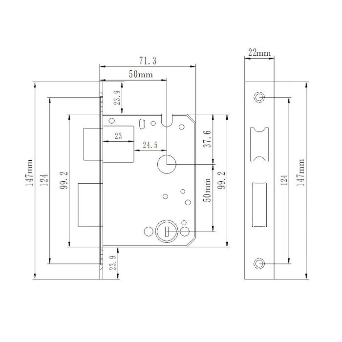 Розумний дверний біометричний замок SEVEN LOCK SL-7740BF black (врізна частина 5050)