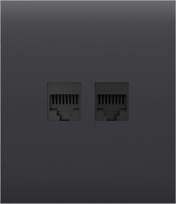 Передня панель для вбудованої інтернет-розетки Ajax CenterCover (LAN) Graphite (126199.318.GP)