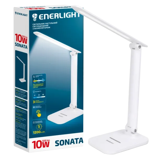 ENERLIGHT SONATA 3000-6000K Світильник настільний світлодіодний з акумулятором