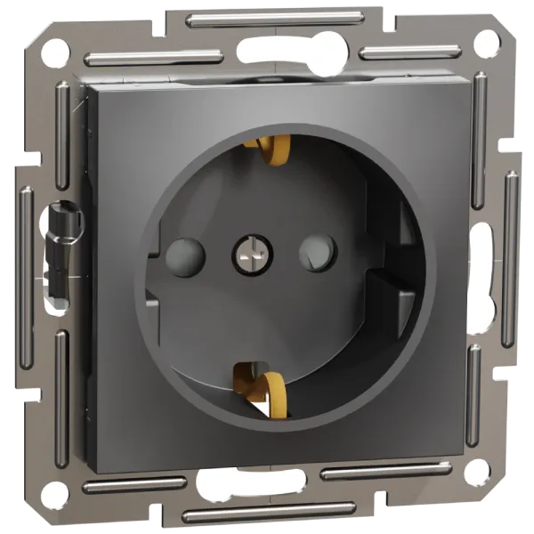 Schneider Electric Asfora EPH2900271 Розетка із заземленням та шторками антрацит