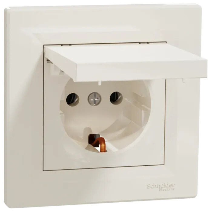 Schneider Electric Asfora EPH3100123 Розетка із кришкою, із заземленням