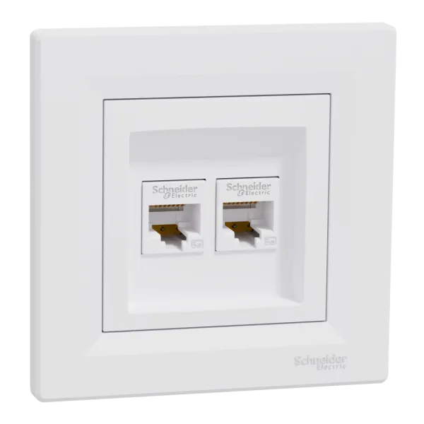 Schneider Electric Asfora EPH4400121 RJ45 5e Розетка комп'ютерна подвійна біла