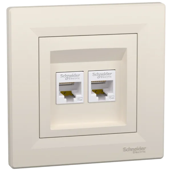 Schneider Electric Asfora EPH4400123 РОЗЕТКА КОМП'ЮТЕРНА RJ45 UTP КАТ. 5Е ПОДВІЙНА