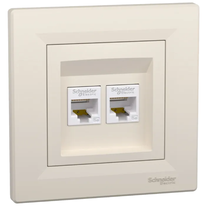 Schneider Electric Asfora EPH4400123 РОЗЕТКА КОМП'ЮТЕРНА RJ45 UTP КАТ. 5Е ПОДВІЙНА