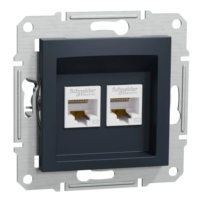 Schneider Electric EPH4400171 Asfora Розетка комп'ютерна антрацит, пластик, для врізного монтажу