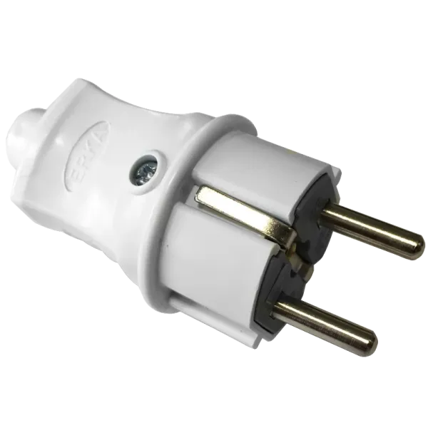 ERKA 1002 Вилка 16А, з/к пряма, біла