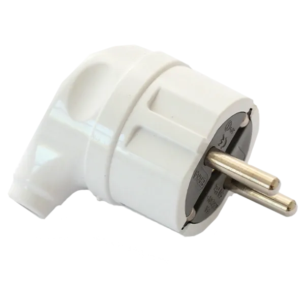 ERKA 1003, 16А  Вилка з/к кутова, біла