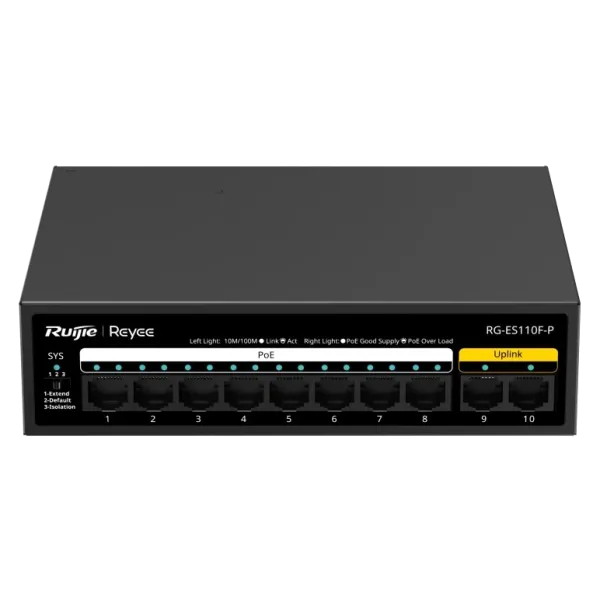 Ruijie Reyee RG-ES110F-P PoE Комутатор 10 портів некерований