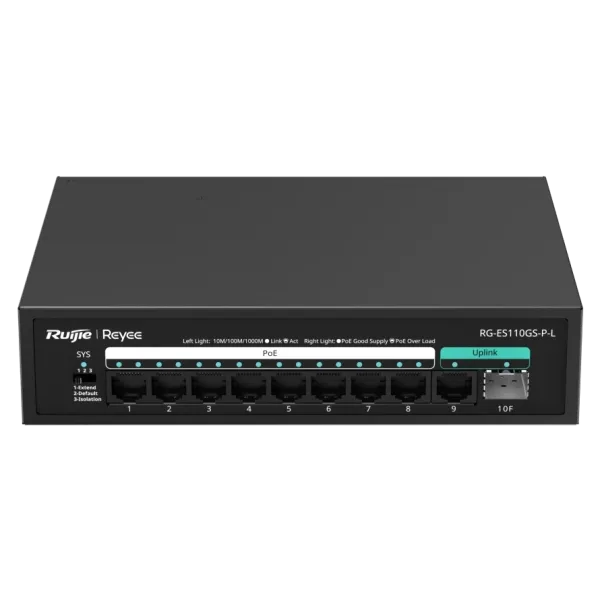 Ruijie Reyee RG-ES110GS-P-L PoE Комутатор 10 портів некерований