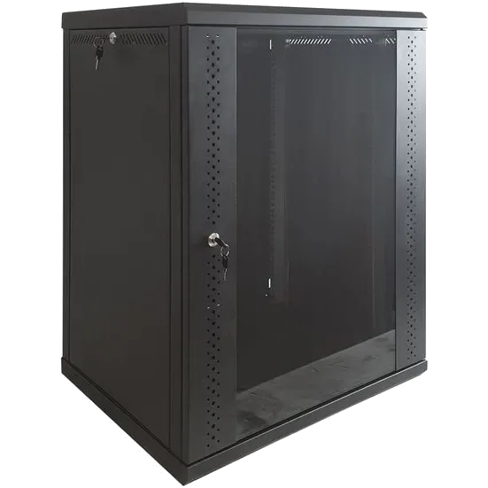 EServer 15U 600х500х773 скло, чорна Шафа