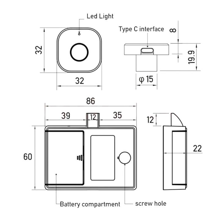 Smart замок ESF16-2Square зі сканером відбитка пальця