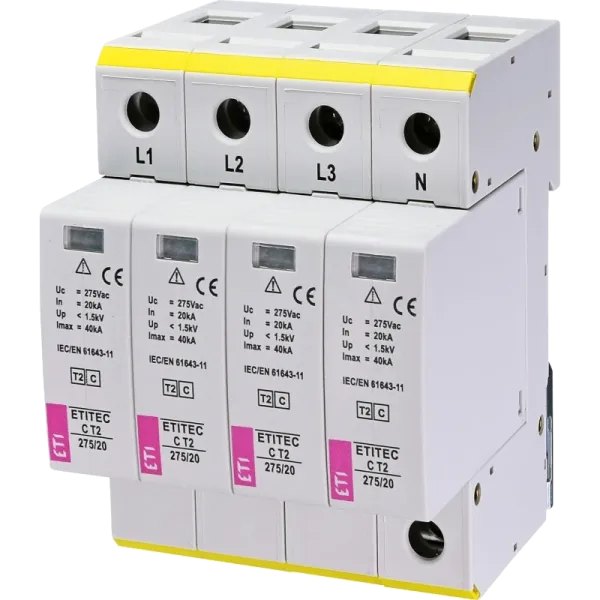 ETI TEC C T2 275/20 (4+0) 4p Обмежувач перенапруги