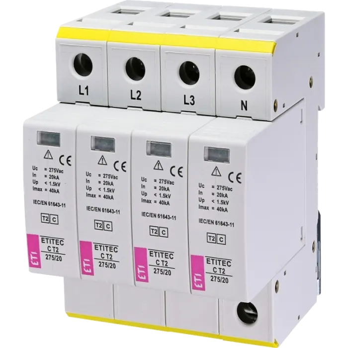 ETI TEC C T2 275/20 (4+0) 4p Обмежувач перенапруги