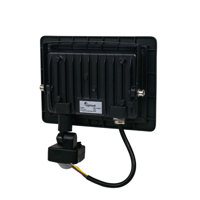 Комплект із 5 світлодіодних прожекторів Lightwell 50W з датчиком руху (LW-FL-B-50-S)