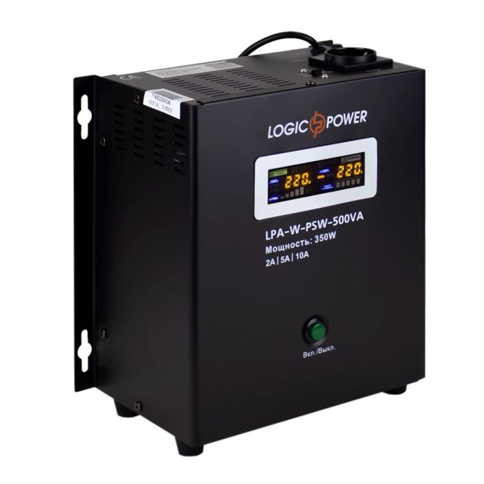 Джерело безперебійного живлення Logicpower LPA-W-PSW-500VA+ (350 Вт) 2 A / 5 A / 10 A з правильною синусоїдою
