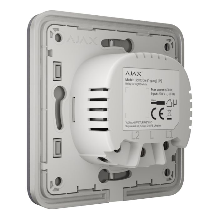 Вимикач Ajax LightSwitch 2-gang Graphite двоклавішний