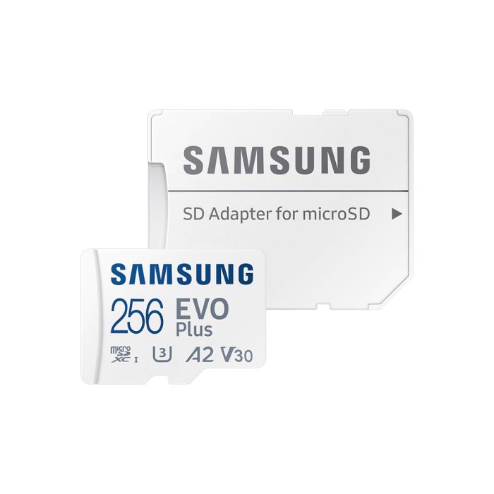 Карта пам'яті Samsung Evo Plus microSDXC 256GB UHS-I U3 V30 A2 + SD адаптер (MB-MC256SA/EU)