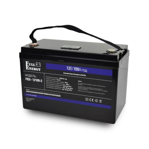 Акумулятор LiFePO4 літій залізо фосфатний 12.8В 100А·год Full Energy FEG-12100-2 (C)