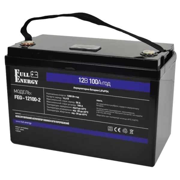 Full Energy FEG-12100-2 LiFePO4 12В 100А•г Літієва акумуляторна батарея