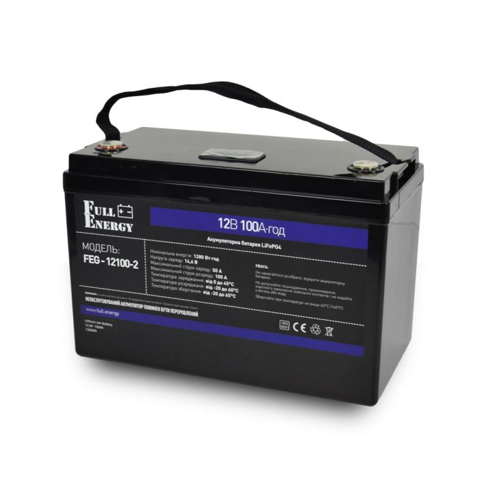 Акумулятор LiFePO4 літій залізо фосфатний 12.8В 100А·год Full Energy FEG-12100-2 (C)