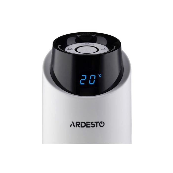 Вентилятор підлоговий Ardesto FNT-R36X1W колонного типу, висота 90 см, 50 Вт, дисплей, таймер, пульт ДК, білий