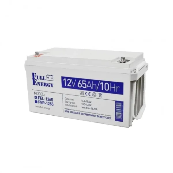 Full Energy FEL-1265 65А•г 12В гелева Свинцево-кислотна акумуляторна батарея