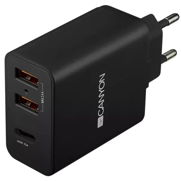 Canyon H-08 black (QC/PD 30W) Мережевий зарядний пристрiй