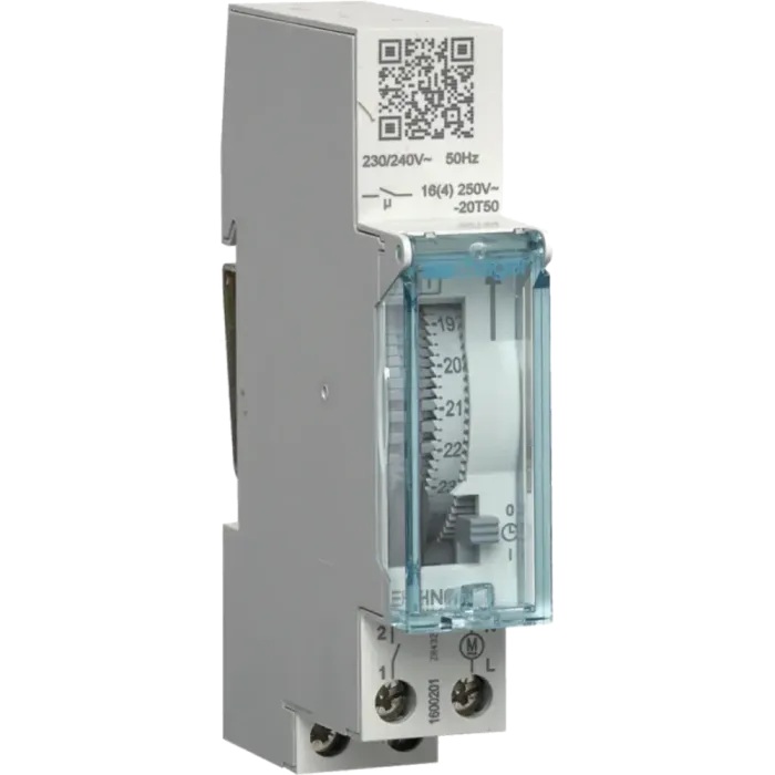 Hager EHN011 Таймер аналоговий добовий DIN16А, 1НО, резерв 120 годин