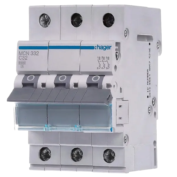 Hager MCN332 Автоматичний вимикач 3P 6kA C-32A 3M