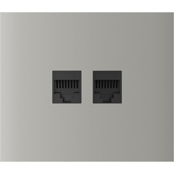 Центральна панель для вбудованої інтернет-розетки Ajax CenterCover (LAN) vertical Oyster (126209.318.OY)