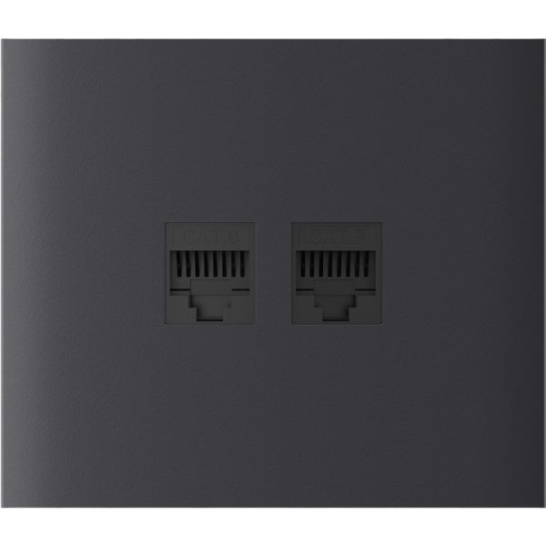 Центральна панель для вбудованої інтернет-розетки Ajax CenterCover (LAN) vertical Graphite (126207.318.GP)