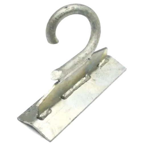 Гак (крюк) для опор без отворів, для кріплення двома бандажними стрічками гаряче цинкування
