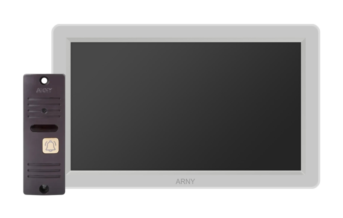 Комплект відеодомофона мультиформатний ARNY AVD-7012FHD (AVD-712FHD 2Мп 7'' IPS + AVP-05 2Мп 74°), Light-gray + Brown
