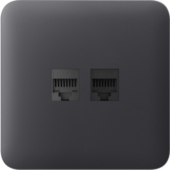 Передня панель для вбудованої інтернет-розетки Ajax SoloCover (LAN) Graphite (126191.317.GP)