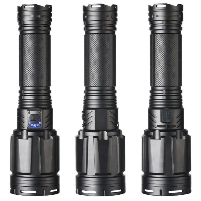 Зенитно-поисковый фонарь YEMAO YM-G999-60W, 5000LM, аккумуляторы 8x18650 (8x3200 mAh), чехол