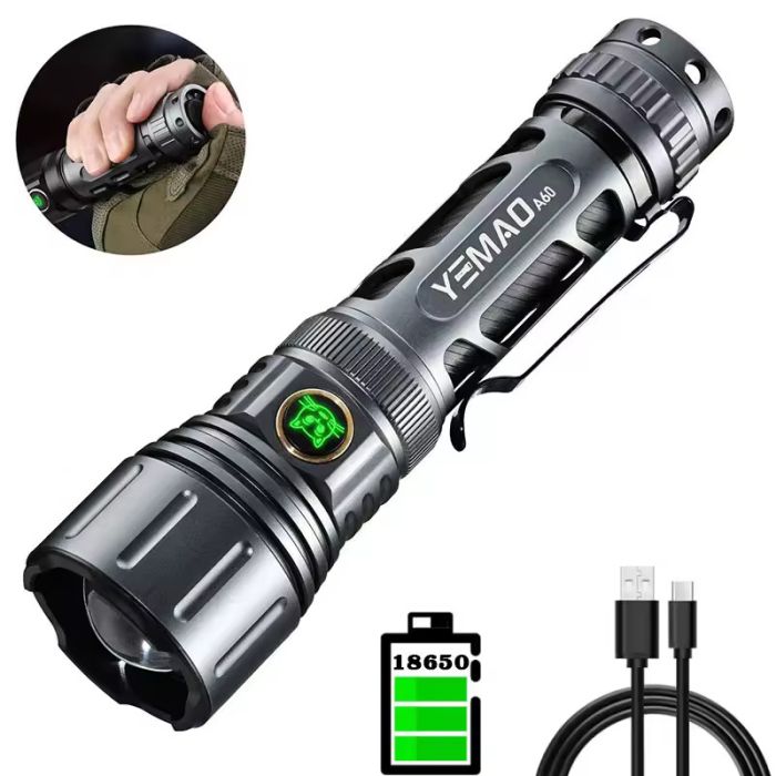 Тактический фонарь YEMAO YM-А60, 1200LM, аккумулятор 18650 (3200 mAh)