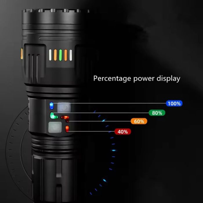Фонарь YEMAO YM-G601 TG 60W, 4x18650, Power Bank, ЗУ Type-C, zoom, кейс