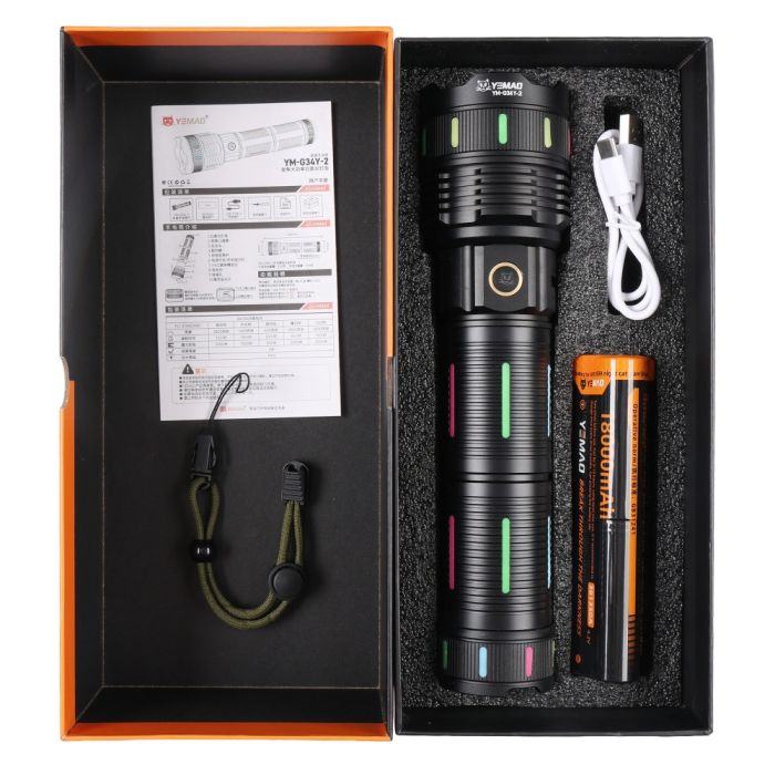 Фонарь YEMAO YM-G34Y-2 TG 30W, 1x381350, Power Bank, ЗУ Type-C, zoom