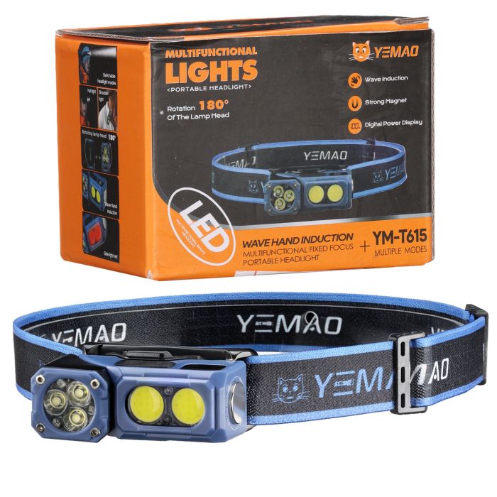 Налобный фонарь YEMAO YM-T615, 500LM, аккумулятор 700 mAh, с красным светом