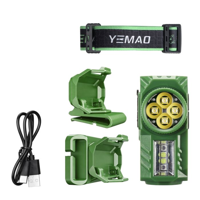 Налобный фонарь YEMAO YM-T614, 380LM, аккумулятор 700 mAh, с красным светом