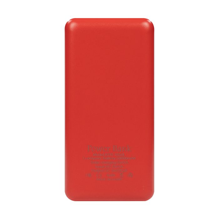 Повербанк 50000mAh Power Bank Kraft KPB-1650L Red 2 світлодіоди