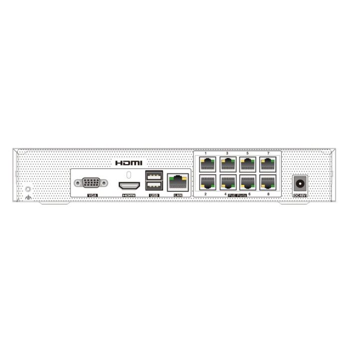 IP-відеореєстратор 8-канальний 8Mp TVT TD-3008H1-8P-B1-B з 8 портами PoE