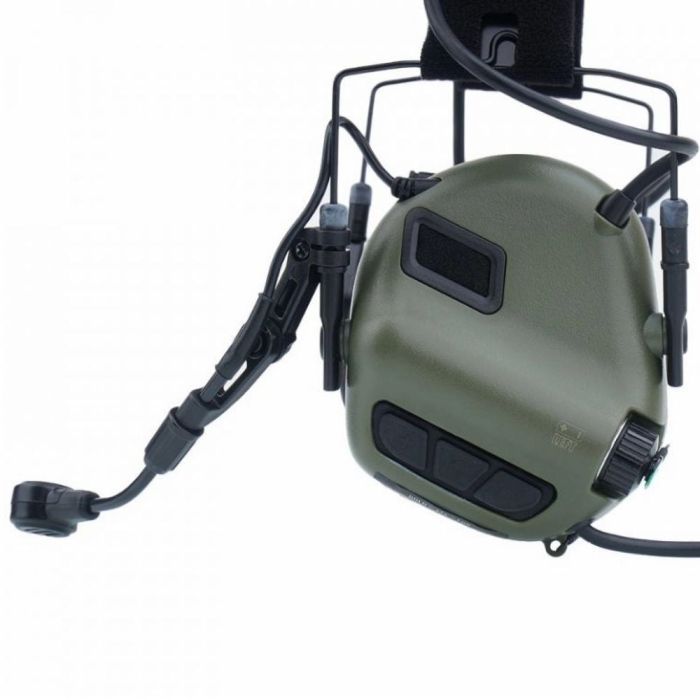 Активні захисні навушники Earmor M32 MARK3 DUAL COM (FG) Olive з гарнітурою