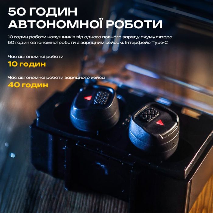 Активні захисні навушники (беруші) Earmor M20T PRO Black з Bluetooth 5.4