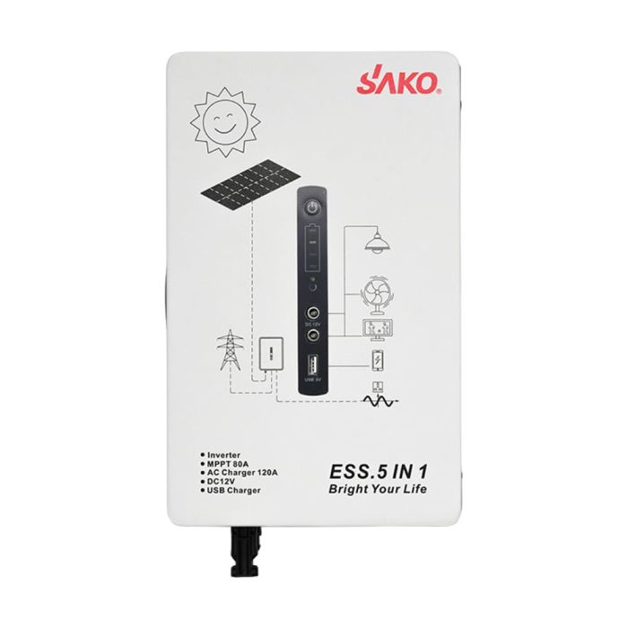 Портативна зарядна станція – система резервного живлення (інвертор та батарея) Sako Alpha-ESS-500W/1KWh настінна. Потужність 500 Вт, енергоємність 1004.8 Вт*год, LifePO4