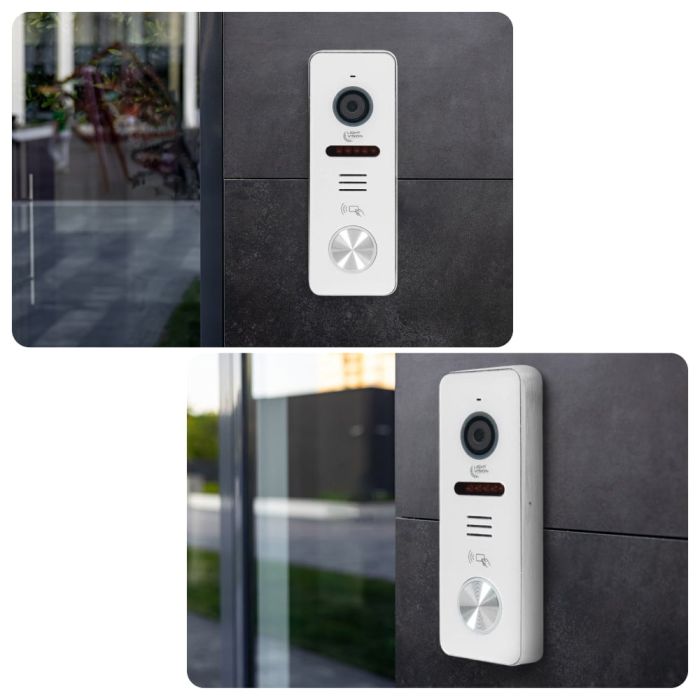 Комплект відеодомофона Light Vision: домофон 7" AMSTERDAM FHD White та відеопанель 2Mp White