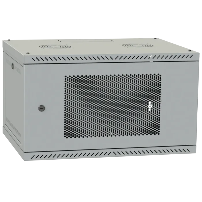 IPCOM 4U 600x350 двері перфорація (сіра) Шафа телекомунікаційна