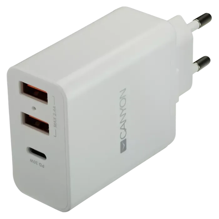 Canyon H-08 white (QC/PD 30W) Мережевий зарядний пристрiй