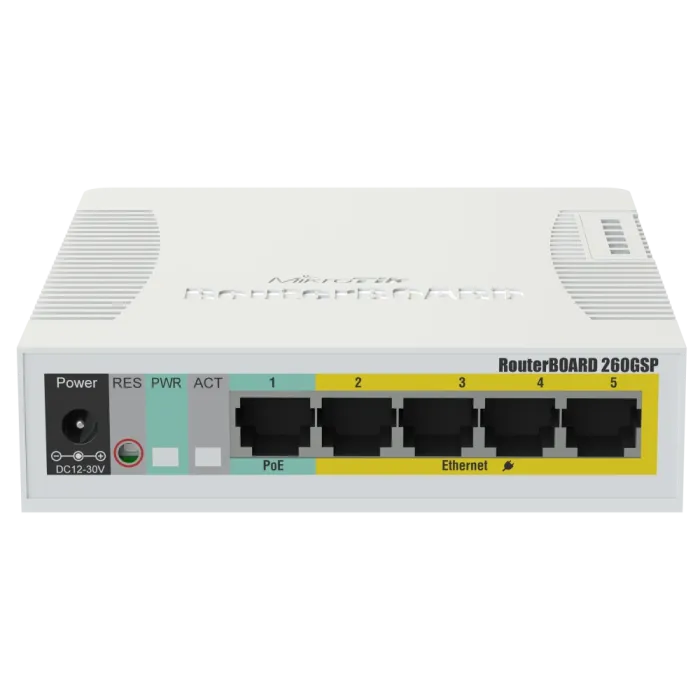 MikroTik RB260GSP (CSS106-1G-4P-1S) PoE Комутатор 5 портів керований